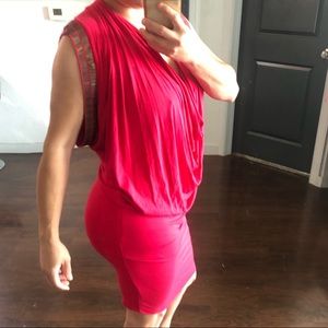 Embellished kimono sleeve tunic dress stretch